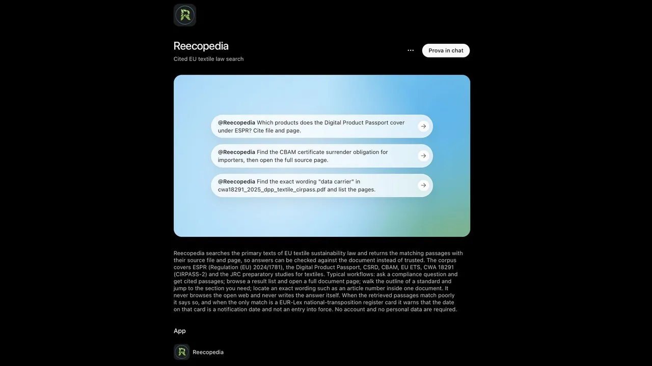오늘 Reecopedia가 공식적으로 OpenAI 생태계에 등재되었습니다